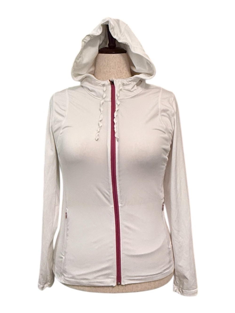 Lolë white zip up active hoodie XL